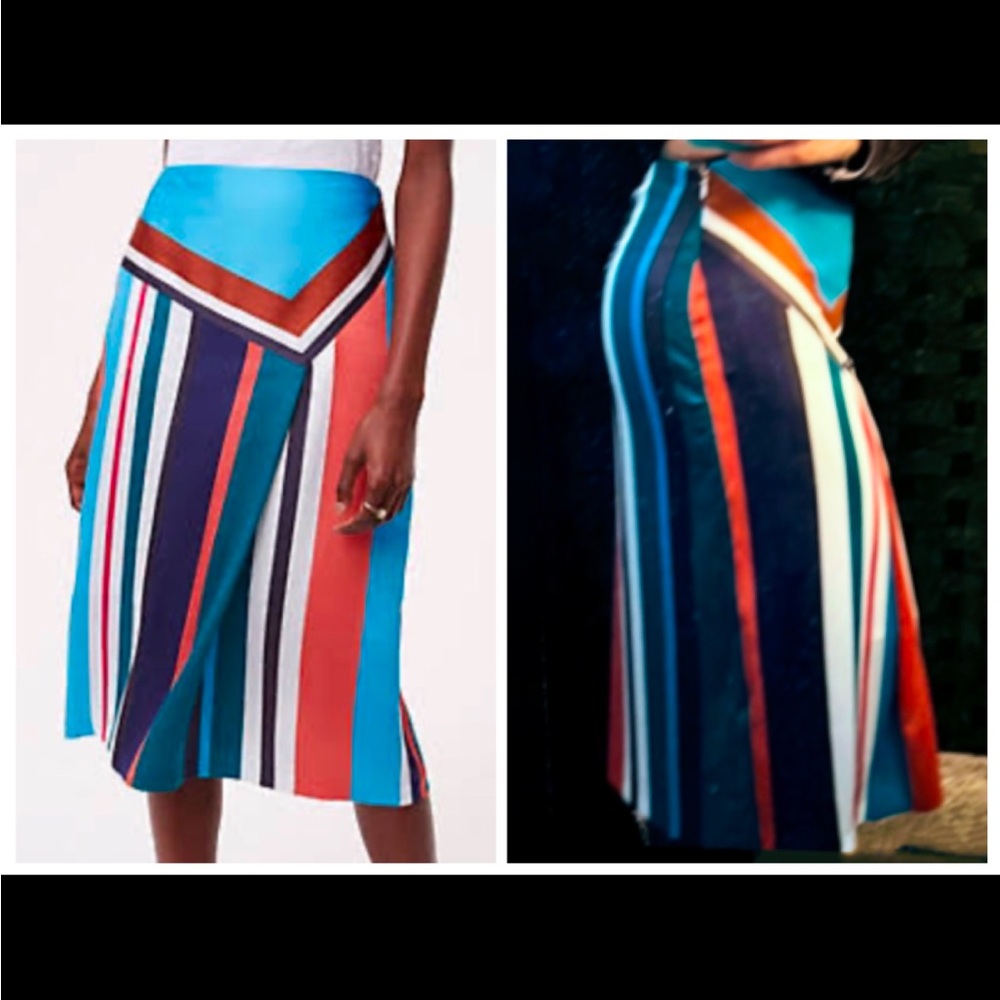 Loft Skirt Petite Multi Color Size 2. EUC.